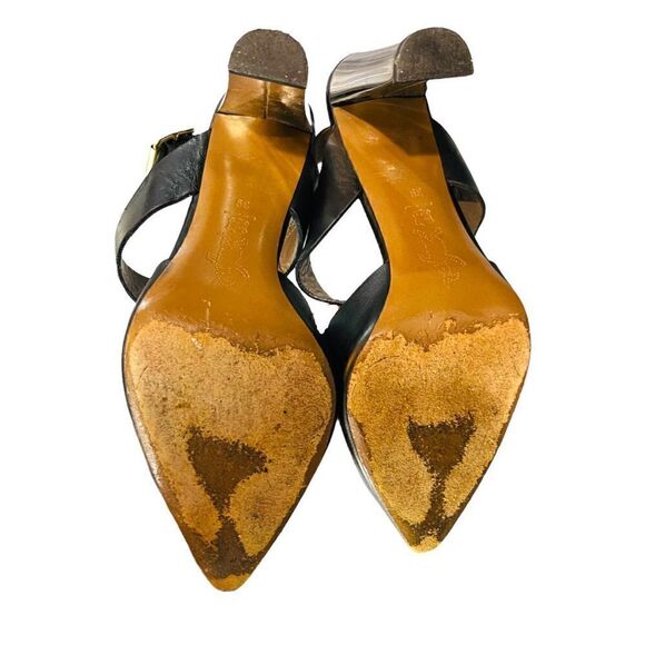 Marni Black and Chrome Block Heel Leather High Heels Pumps Size 9 EUC - Picture 7 of 8